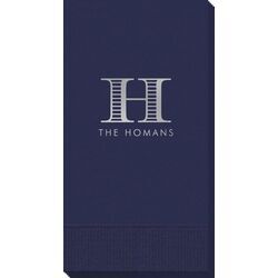 Striped Initial Guest Towels